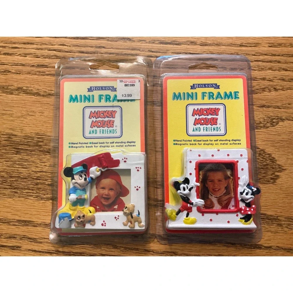 Vintage Holson Mickey Mouse and Friends Mini Frames Magnetic Easel Set of 2 NEW